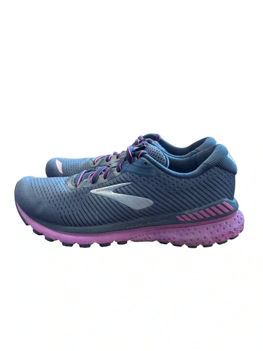Brooks Adrenaline GTS 20 Running Shoes Women 9 Black Purple Athletic Sneakers
